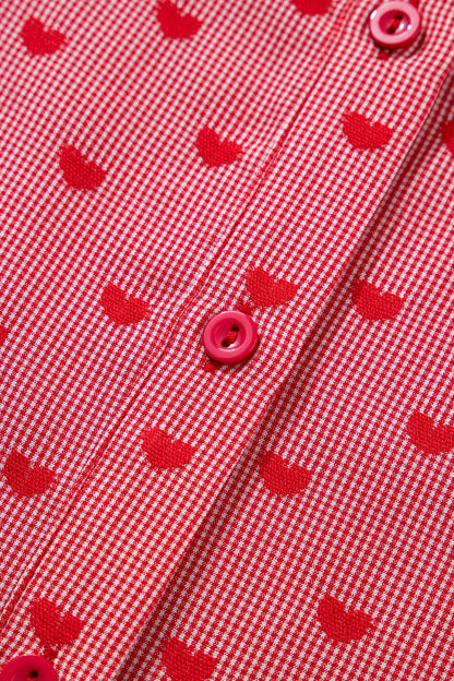 Valentine Heart Shape Loose Half Sleeve Shirt