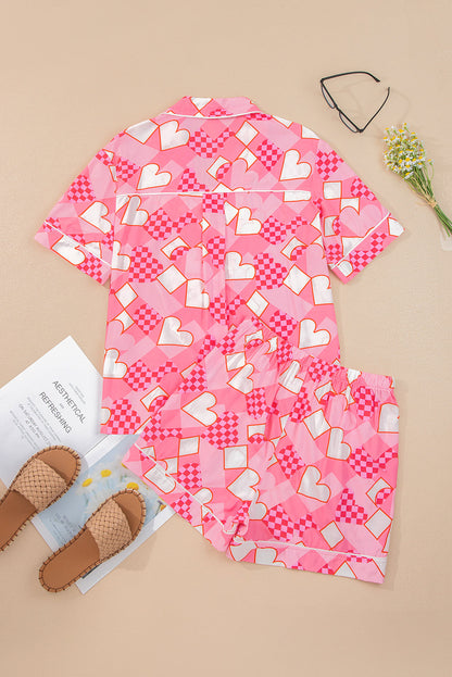 Valentine Heart Shirt and Shorts Pajama Set