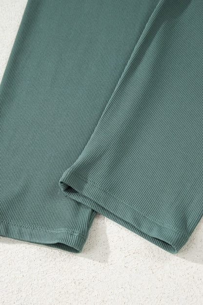 Solid Side Slit Sweatshirt and Leggings Set