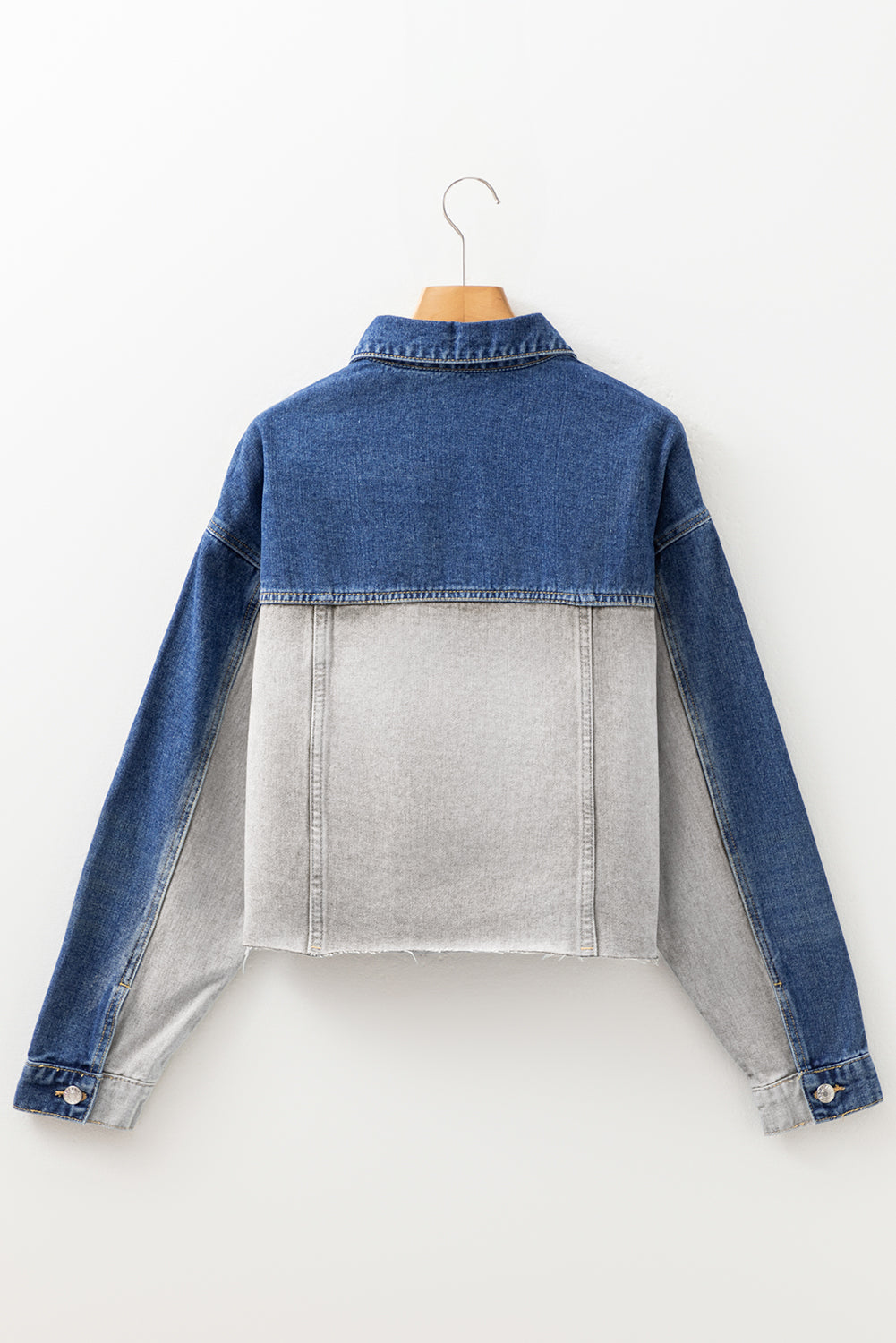 Denim Colorblock Patchwork Buttoned Jacket