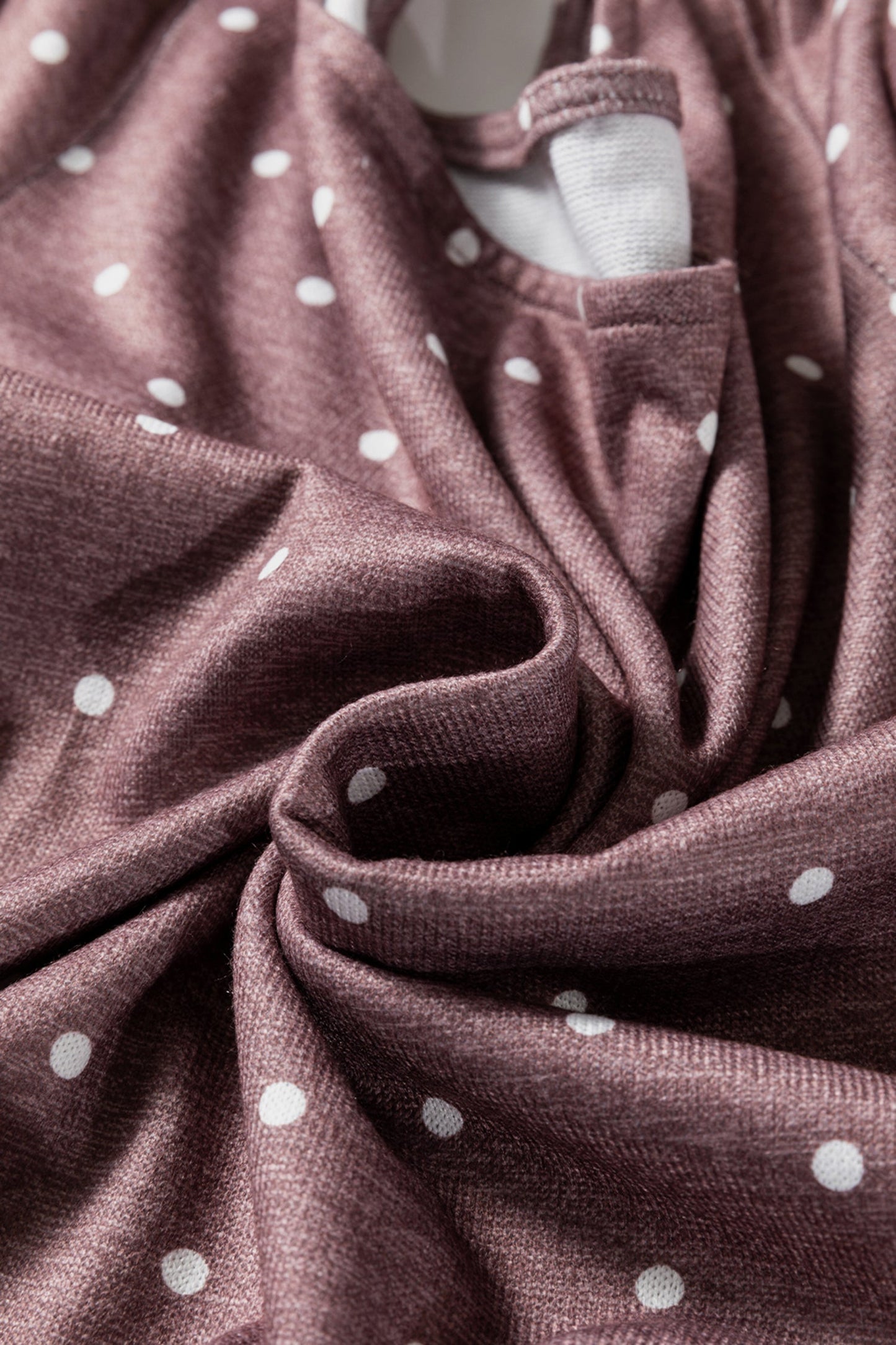 Polka Dot Boat Neck Knit Long Sleeve