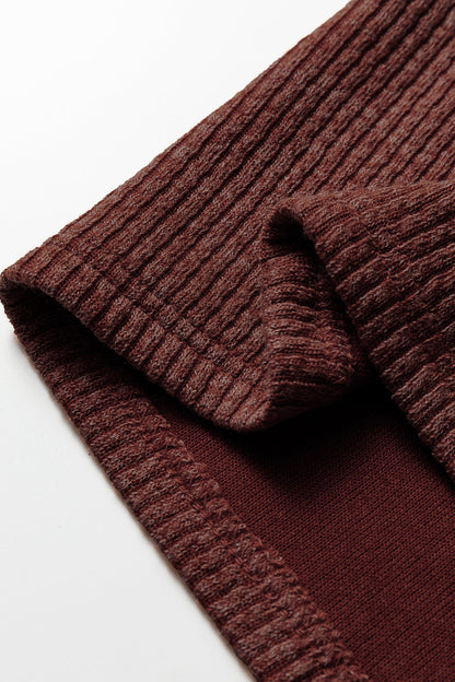 Ribbed Knit Flap Pocket Button-Up Shacket
