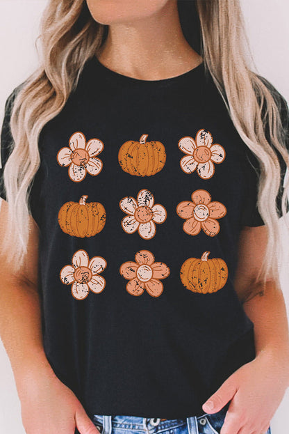 Molly Pumpkin Flower Graphic Top-0