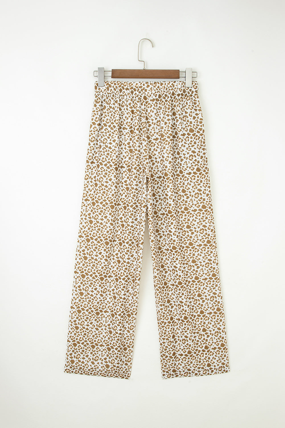 Leopard Drawstring Elastic Waistband Loose Pants