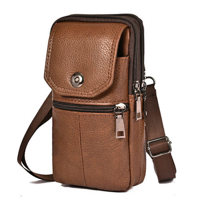 Men's Outdoor Leather Belt Bag Versatile Style