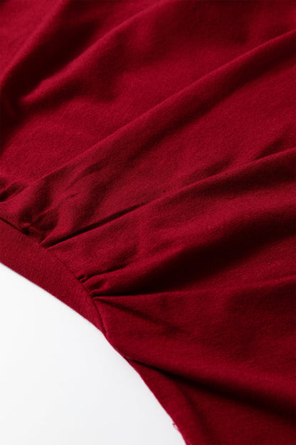 Plus Size Solid Asymmetric Neck Blouse