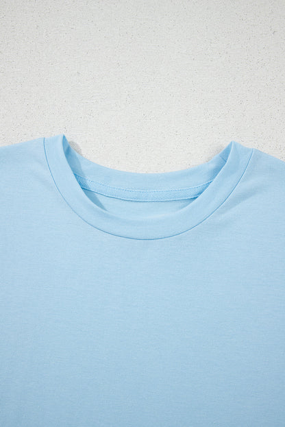 Solid Short Sleeve Crew Neck Tee