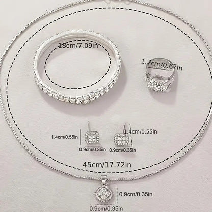 Women's Diamond Roman Quartz Watch Set
