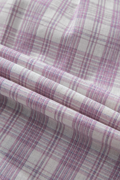 Checker Button-Up Chest Pocket Hooded Shacket