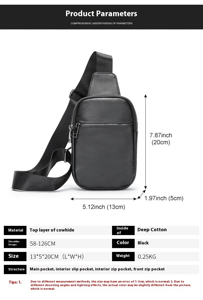 Men's Leather Crossbody Chest Bag