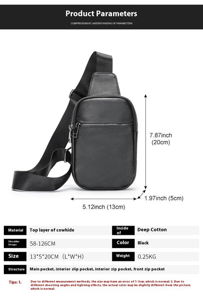 Men's Leather Crossbody Chest Bag