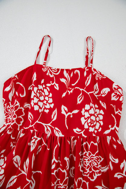 Floral Spaghetti Strap Empire Waist Maxi Dress