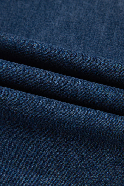 Denim High Rise Cropped Wide Leg Jeans