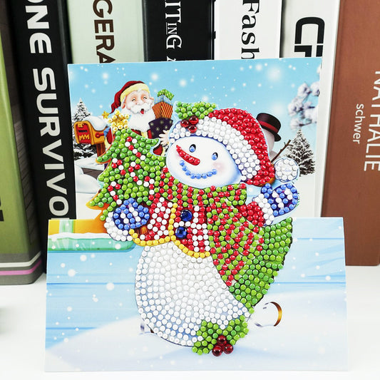 Christmas DIY Diamond Painting Greeting Cards 5D Cartoon Birthday Postcards