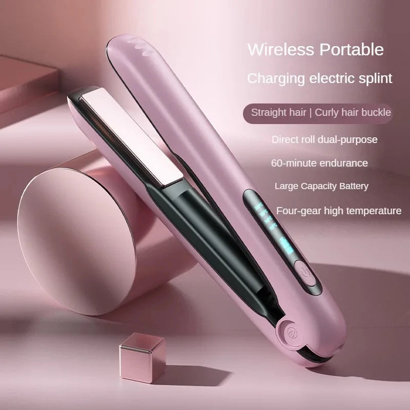 Portable Wireless 2-in-1 Hair Straightener & Curler