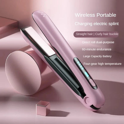 Portable Wireless 2-in-1 Hair Straightener & Curler