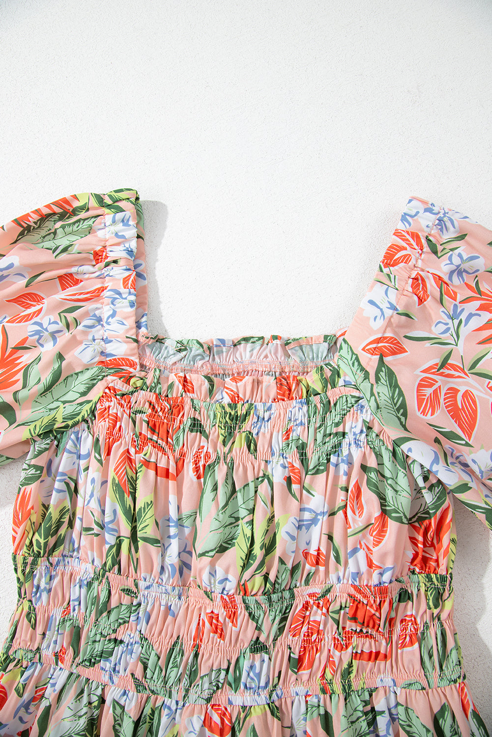 Floral Smocked Bust Bubble Maxi Dress