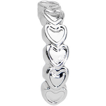 16G 1/4 Stainless Steel Falling Hearts Tragus Cartilage Earring