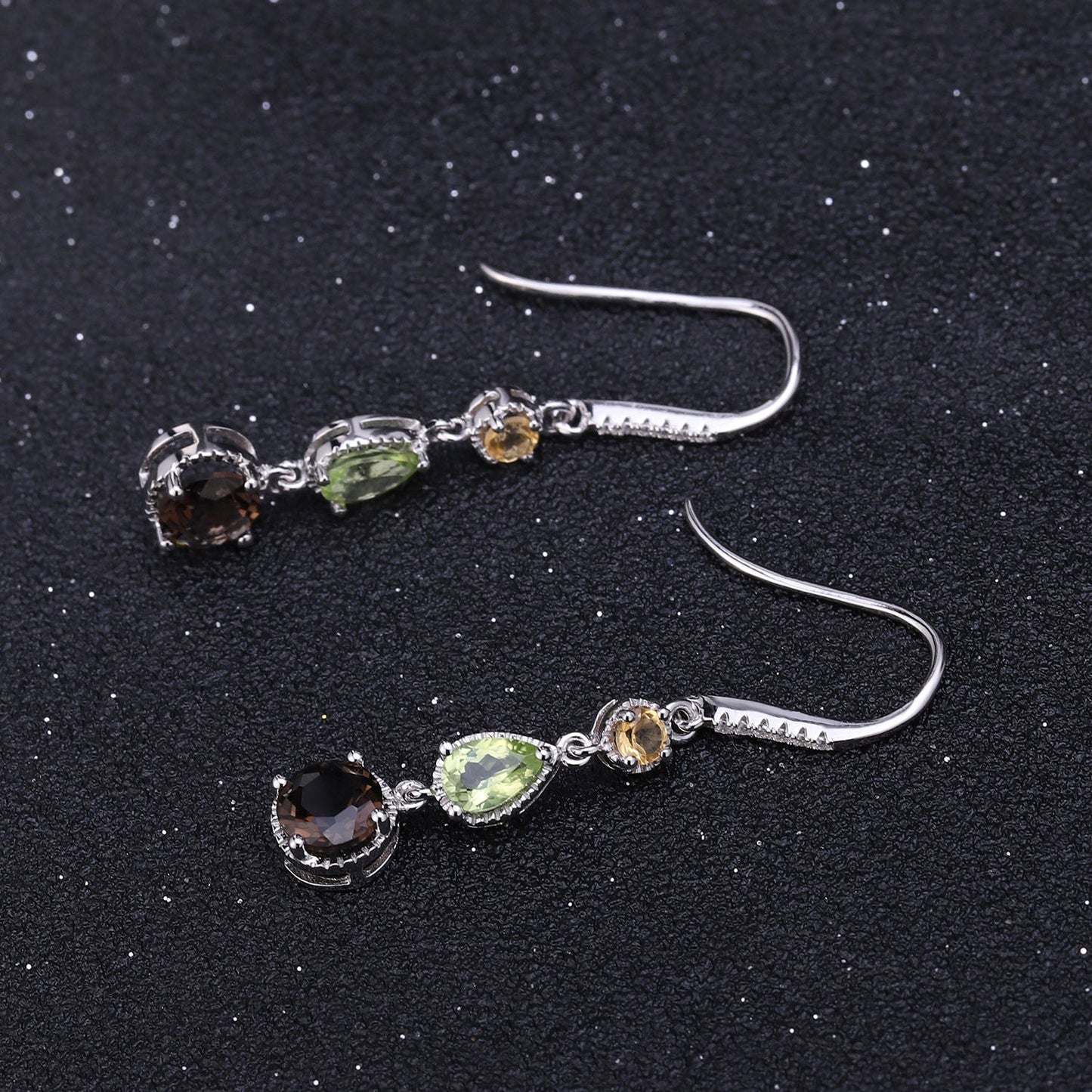 Elegant Gemstone S925 Silver Earrings