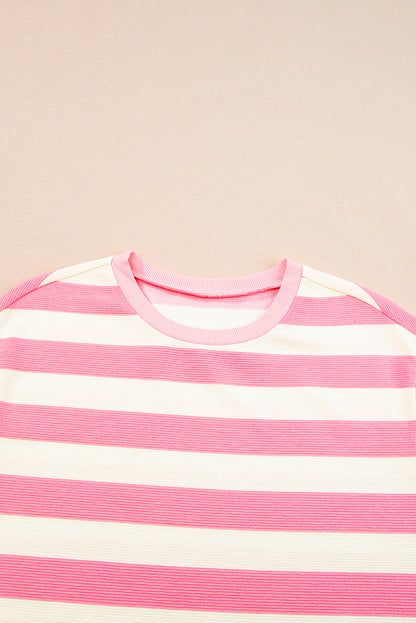 Cap Sleeve Stripe Shift T-Shirt Dress