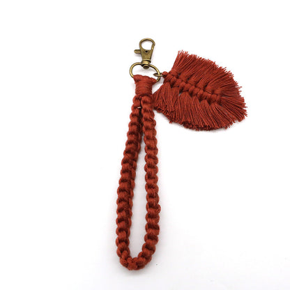 Handwoven Leaf Keychain Pendant