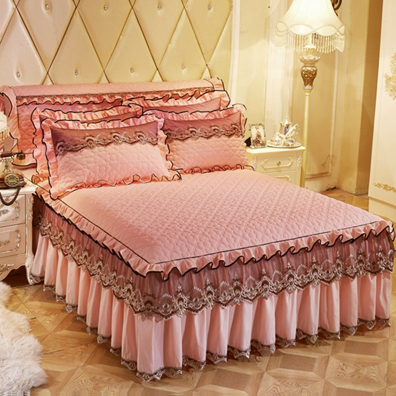 Lace Quilted Bed Skirt 1.8m Simmons Cover