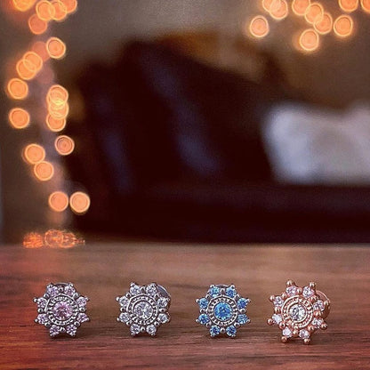 1/4 Clear CZ Starflake Cartilage Tragus Earring