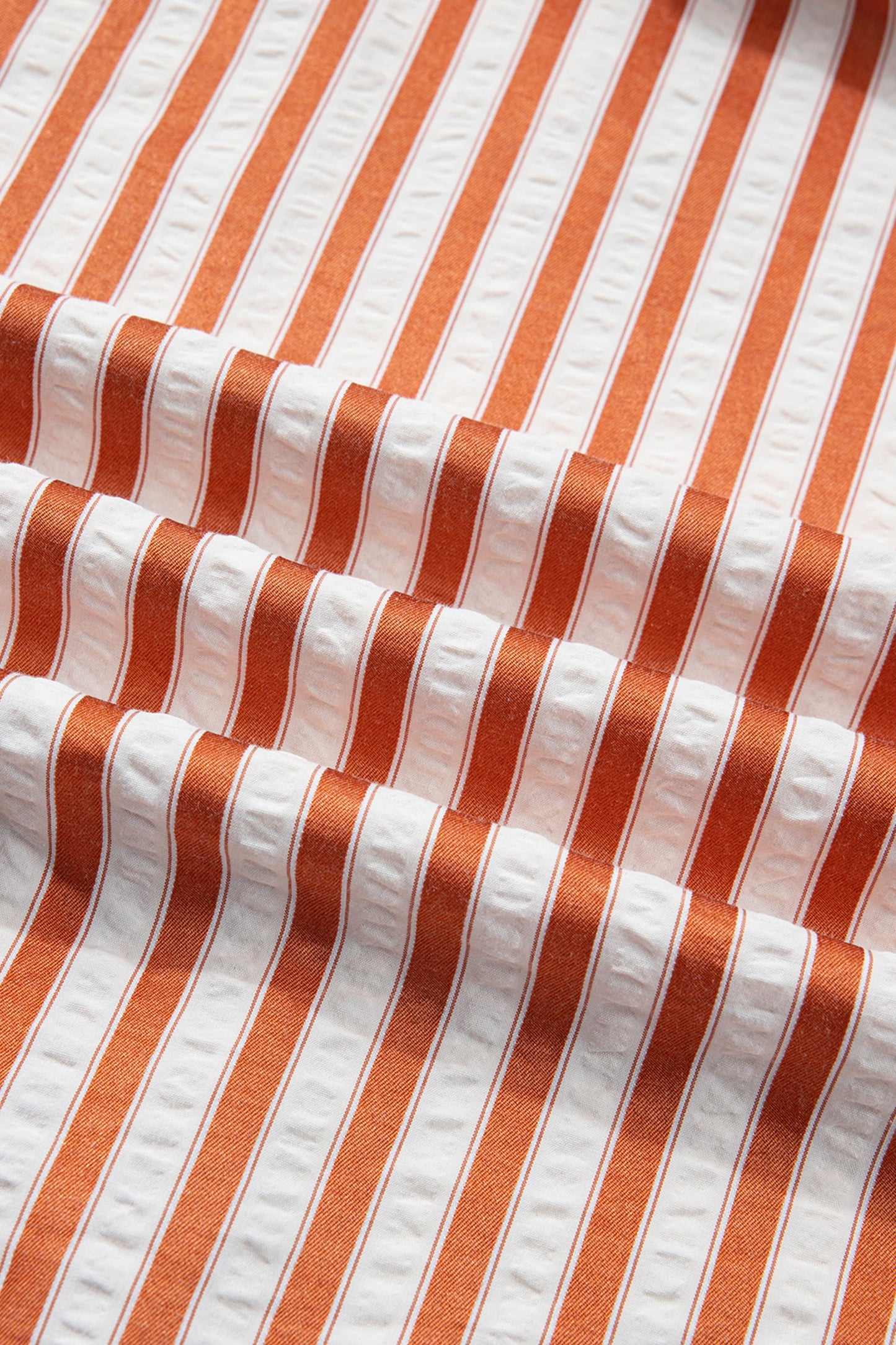Stripe Pinch V-Neck Turn-Up Mini Dress