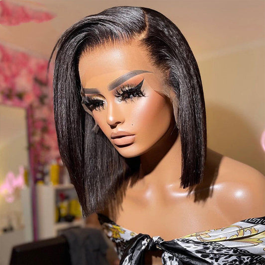 Short Bob Straight Lace Front Wig Human Hair