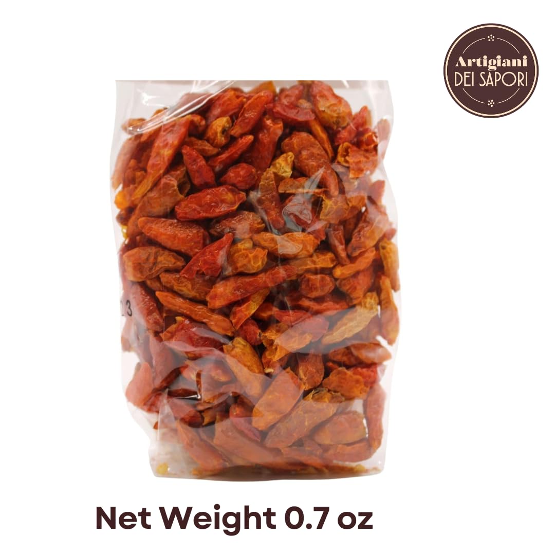 Artigiani dei Sapori, Dried Whole Hot Chili Peppers Ceramic Jar, 0.7oz (19g)