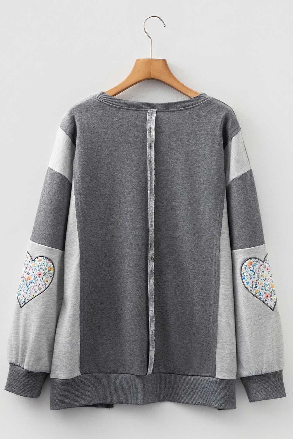 Valentine LOVE Floral Patchwork Reverse Seam Sweatshirt