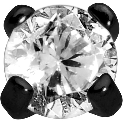 Body Candy Black Titanium IP Steel Clear 2mm Accent Internally Threaded Labret Monroe 16G 1/4