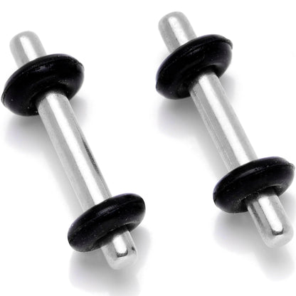 Stainless Steel Micro Straight Plug Set 14G to 8G