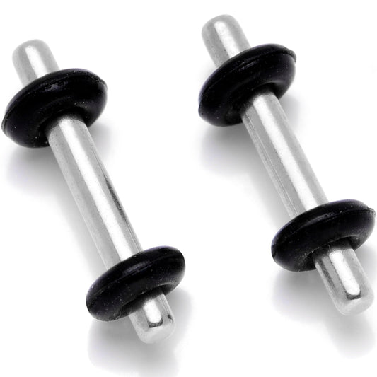 Stainless Steel Micro Straight Plug Set 14G to 8G