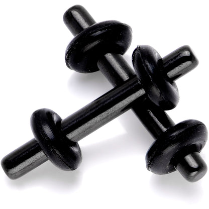 Black Anodized Titanium Micro Straight Plug Set 14G to 8G