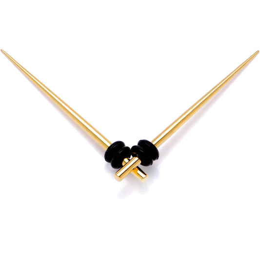Gold Tone Anodized Titanium Micro Taper Straight Plug Set 14G to 8G