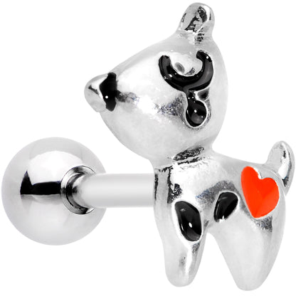 16G 1/4 Red Heart Dog Lover Tragus Cartilage Earring