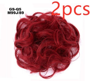 Fluffy Drawstring Curly Hair Bun Hair Set