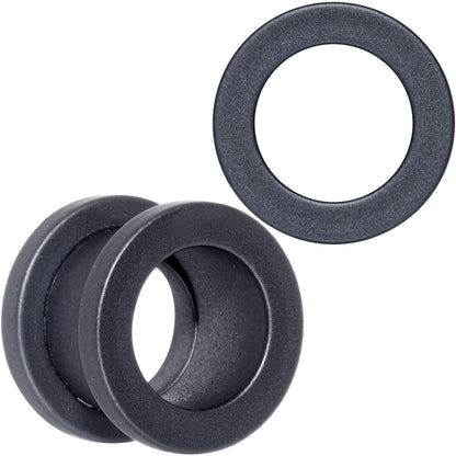Brown Matte Silicone Screw Fit Tunnel Plug Set 6mm to 25mm