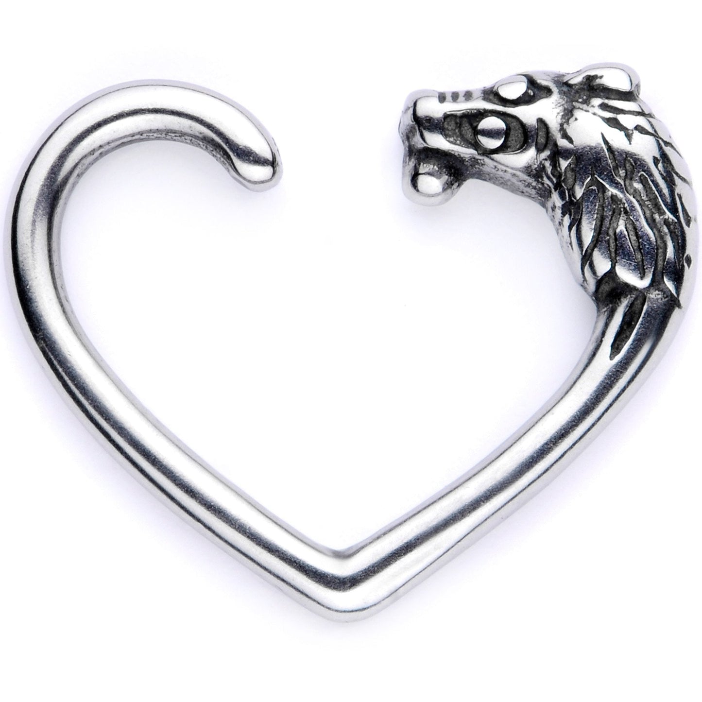 16G 3/8 Lion Tamer Left Heart Closure Ring