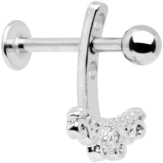 Clear Gem Victorian Swirl Dangle Cartilage Tragus Helix Piercing