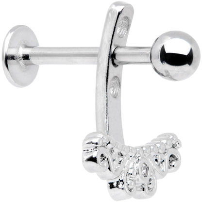 Clear Gem Victorian Swirl Dangle Cartilage Tragus Helix Piercing