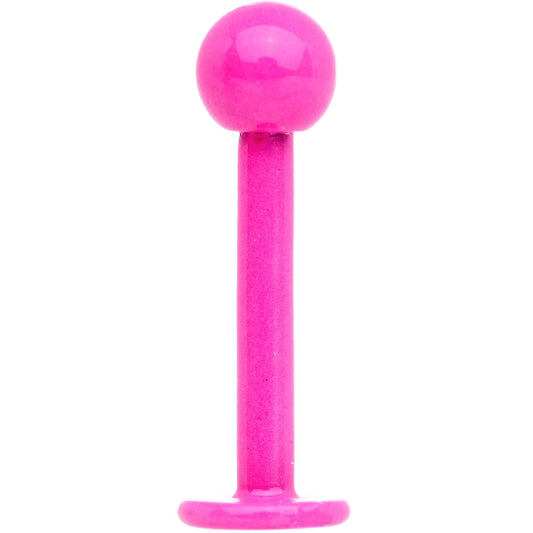 16G 5/16 Pink Acrylic Over Steel Labret Monroe Tragus