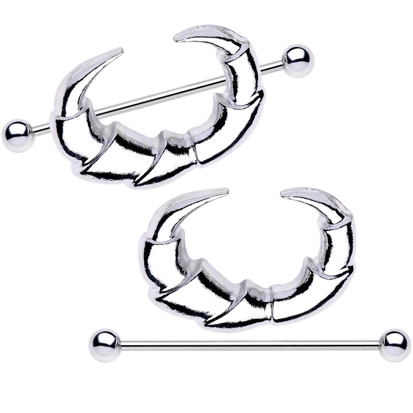 1 3/8 Talon Claw Nipple Barbell Shield Set