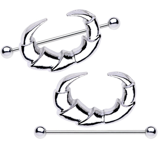 1 3/8 Talon Claw Nipple Barbell Shield Set