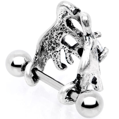 16G 3/8 Clear CZ Gem Prehistoric Dinosaur Heart Cartilage Cuff