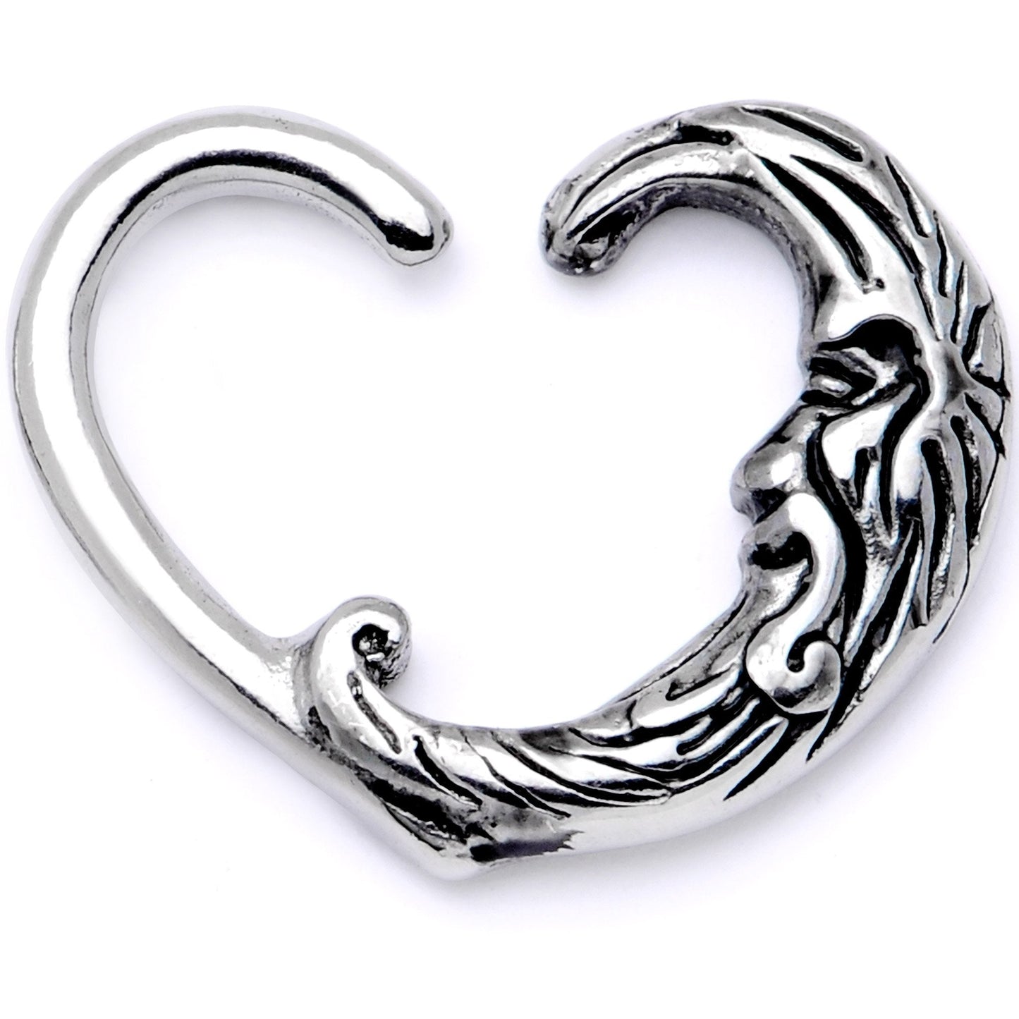 16G 3/8 Man in the Moon Left Heart Closure Ring