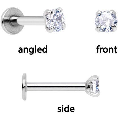 16G 1/4 Clear Gem Springtime Cartilage Tragus Earring Set of 3