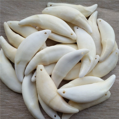 Wolf Tooth Pendant Bleached Necklace Ornament