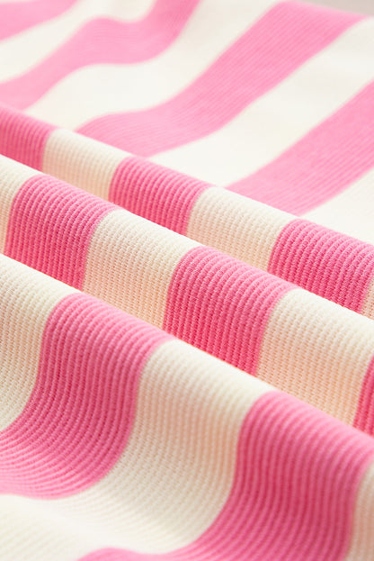 Cap Sleeve Stripe Shift T-Shirt Dress